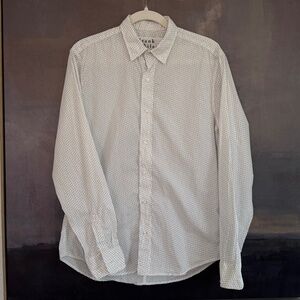 Frank & Eileen Paul Button Up, Tiny Grey Hearts, size S